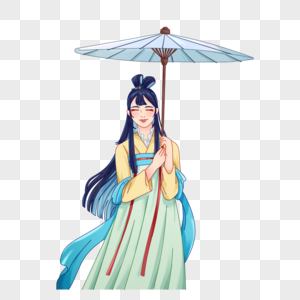 撑伞的汉服少女图片