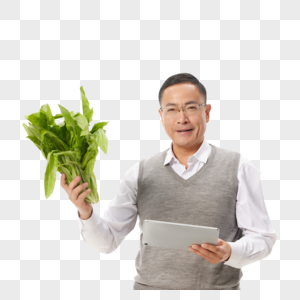 中年男性网上售卖蔬菜图片