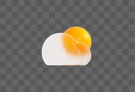 创意C4D玻璃磨砂风格天气图标3D立体模型高清图片