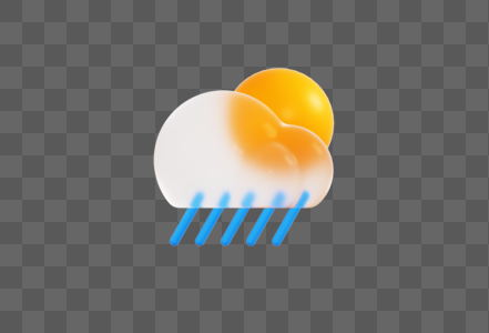 创意C4D玻璃磨砂风格天气图标3D立体模型高清图片
