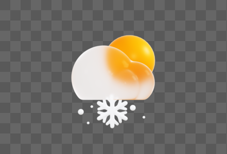 创意C4D玻璃磨砂风格天气图标3D立体模型高清图片