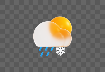 创意C4D玻璃磨砂风格天气图标3D立体模型高清图片