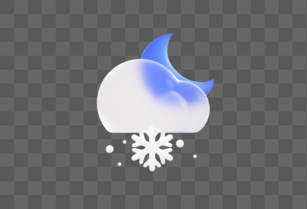 创意C4D玻璃磨砂风格天气图标3D立体模型高清图片