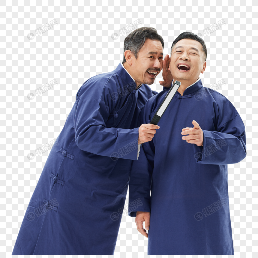 中年男性相声搭档讲笑话图片