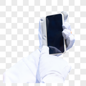 宇航员拿手机特写图片