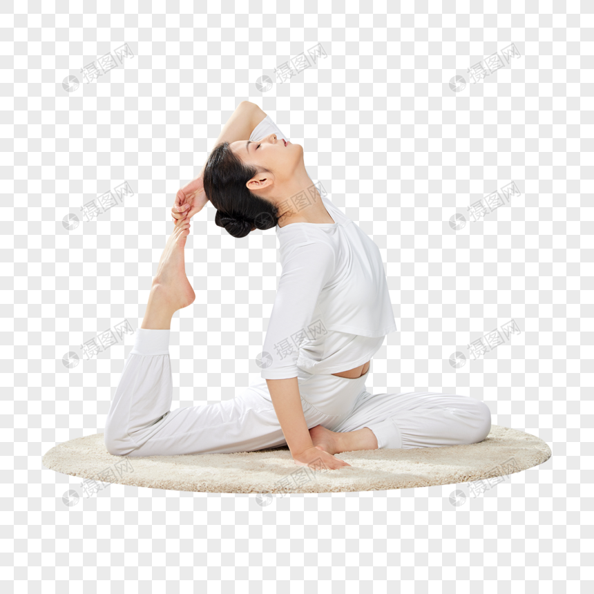 女性瑜伽锻炼动作的背影图片