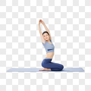 女性瑜伽锻炼拉伸动作图片