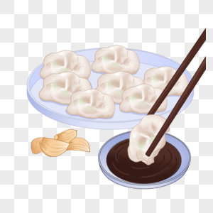 立冬吃饺子卡通元素图片