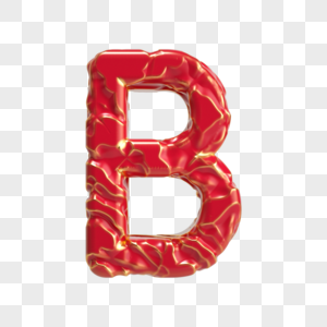 新年红金质感创意字母B图片
