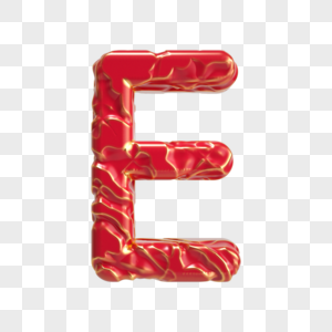 新年红金质感创意字母E图片