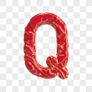 新年红金质感创意字母Q图片