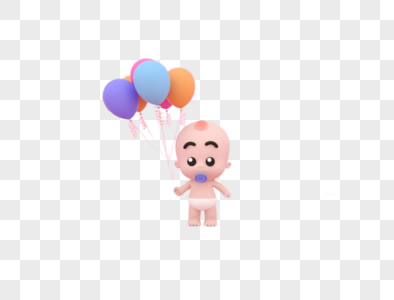 婴儿站立手拿气球图片