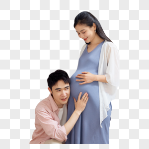 年轻奶爸听怀孕妻子的胎动图片