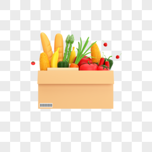 C4D卡通果蔬礼盒图片