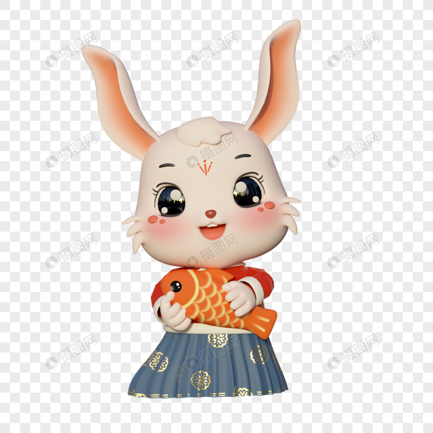 兔年春节中国风兔子图片