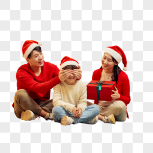 圣诞节父母给儿子准备惊喜礼物图片