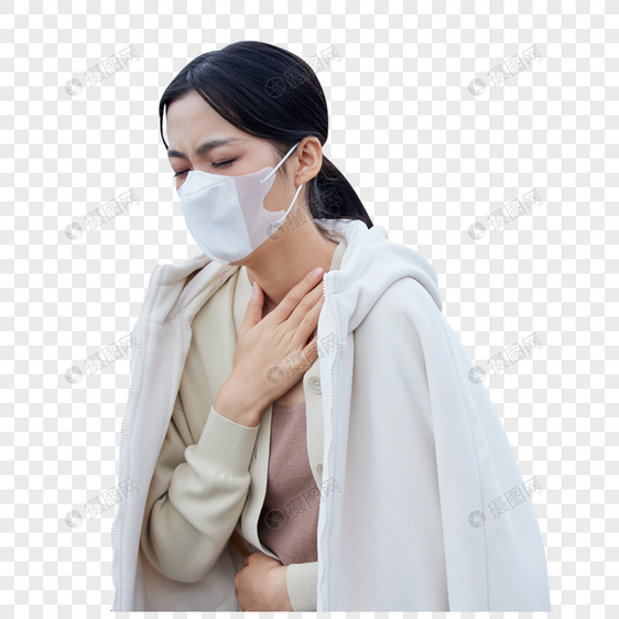女性呼吸困难捂胸口图片