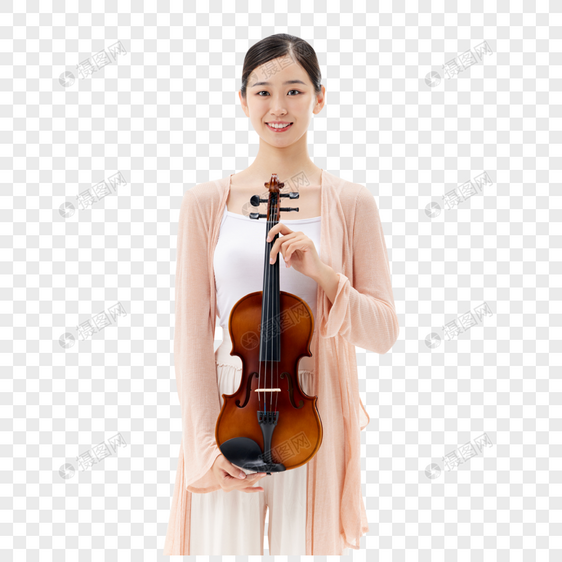 手拿小提琴的青年女性图片