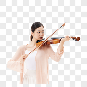青年女性拉小提琴图片