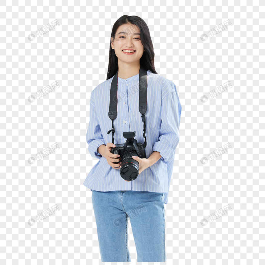 专业青年女摄影师形象图片
