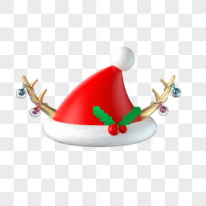 3d立体圣诞节圣诞帽装饰图片