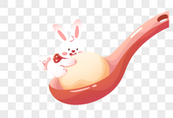 吃汤圆的兔子图片