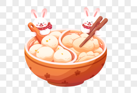 煮饺子汤圆的兔子图片