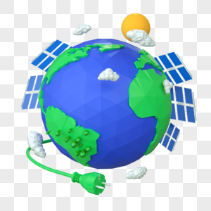 3DC4D立体能源绿色新能源环保地球太阳能图片