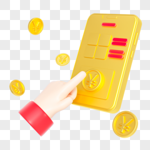 黄色金属金融财务购物手机支付金币元素图片