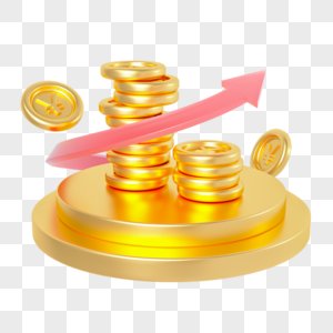 黄金金融财务金币升值元素图片