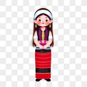 佤族女孩佤族竖版高清图片