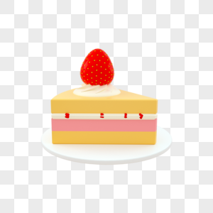 c4d立体草莓美食蛋糕甜点图片