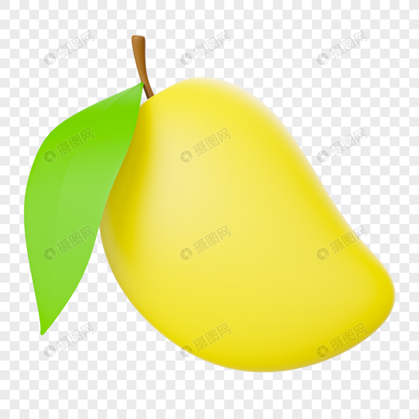 黄色卡通食物水果植物芒果图片