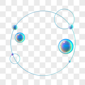 3DC4D立体酸性装饰模型球圆环边框高清图片