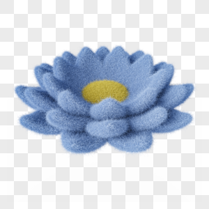 蓝色创意毛绒植物莲花图片