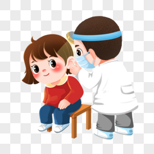 玫瑰美女】,检查耳朵的女孩素材