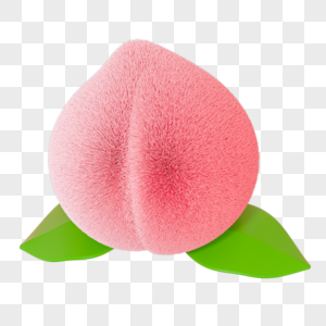 粉红色创意毛绒食物水果桃子图片素材
