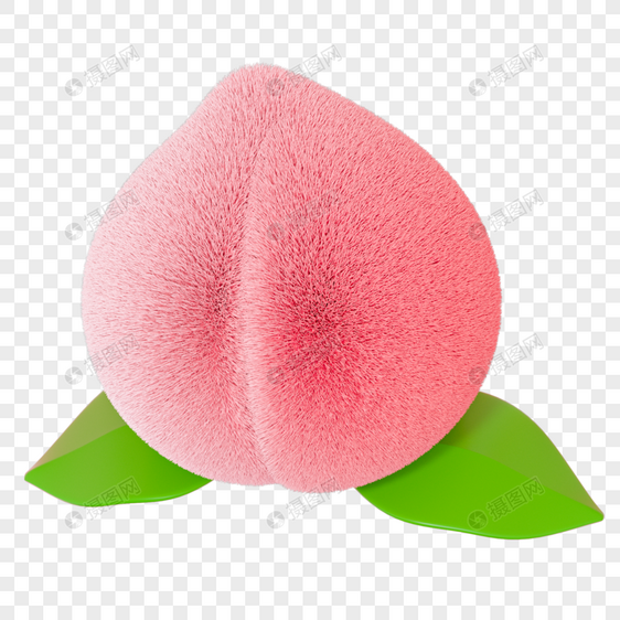 粉红色创意毛绒食物水果桃子图片