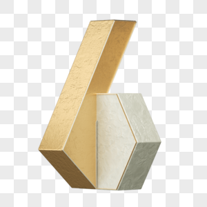 3DC4D立体数字6金属金色大理石图片