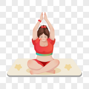 练瑜伽的胖女孩高清图片