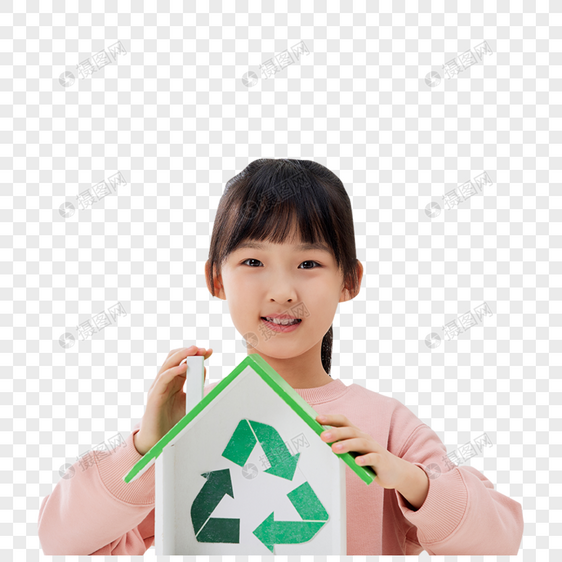 小女孩倡导绿色低碳环保图片
