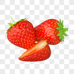 3DC4D立体春季水果食物草莓高清图片