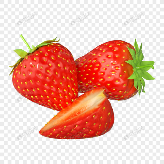 3DC4D立体春季水果食物草莓图片
