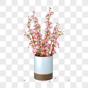 3DC4D立体春季植物花装饰海棠花图片