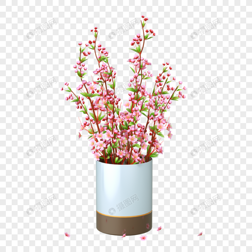 3DC4D立体春季植物花装饰海棠花图片