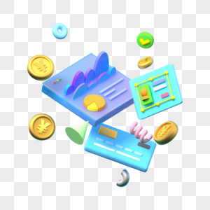 3D立体漂浮图标数据金融icon图片