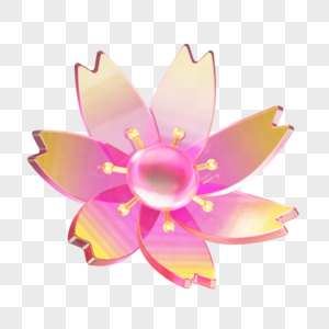 3DC4D立体夏天植物玻璃花装饰花朵图片
