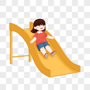 儿童节滑滑梯的小孩图片