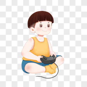 玩游戏机的小孩图片