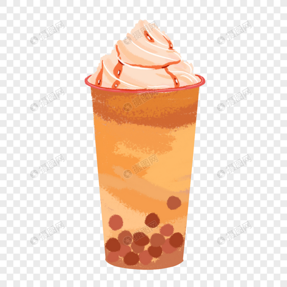 手绘奶茶冰淇淋图片